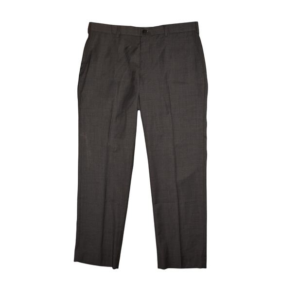 HART SCHAFFNER MARX $125 Gray Wool Blend Flat Front Dress Pant Men's 34 - Picture 1 of 3